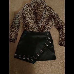 Forever 21 Leather Inspired Black Skirt